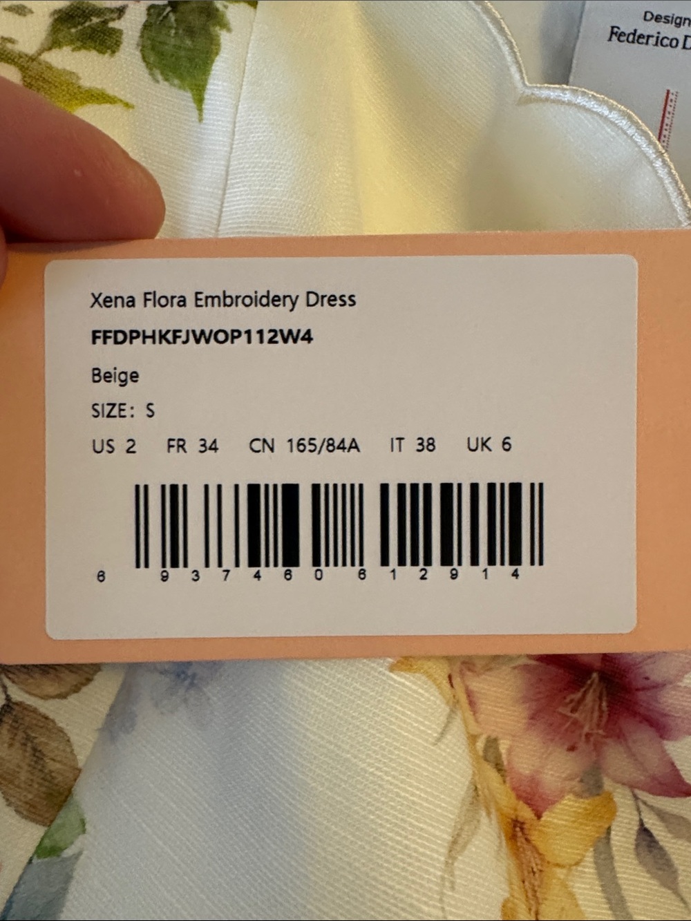 Xena Watercolor Flora Embroidery Strap Dress in Silk-Linen *NEEDS NEW ZIPPER* - Picture 10 of 10